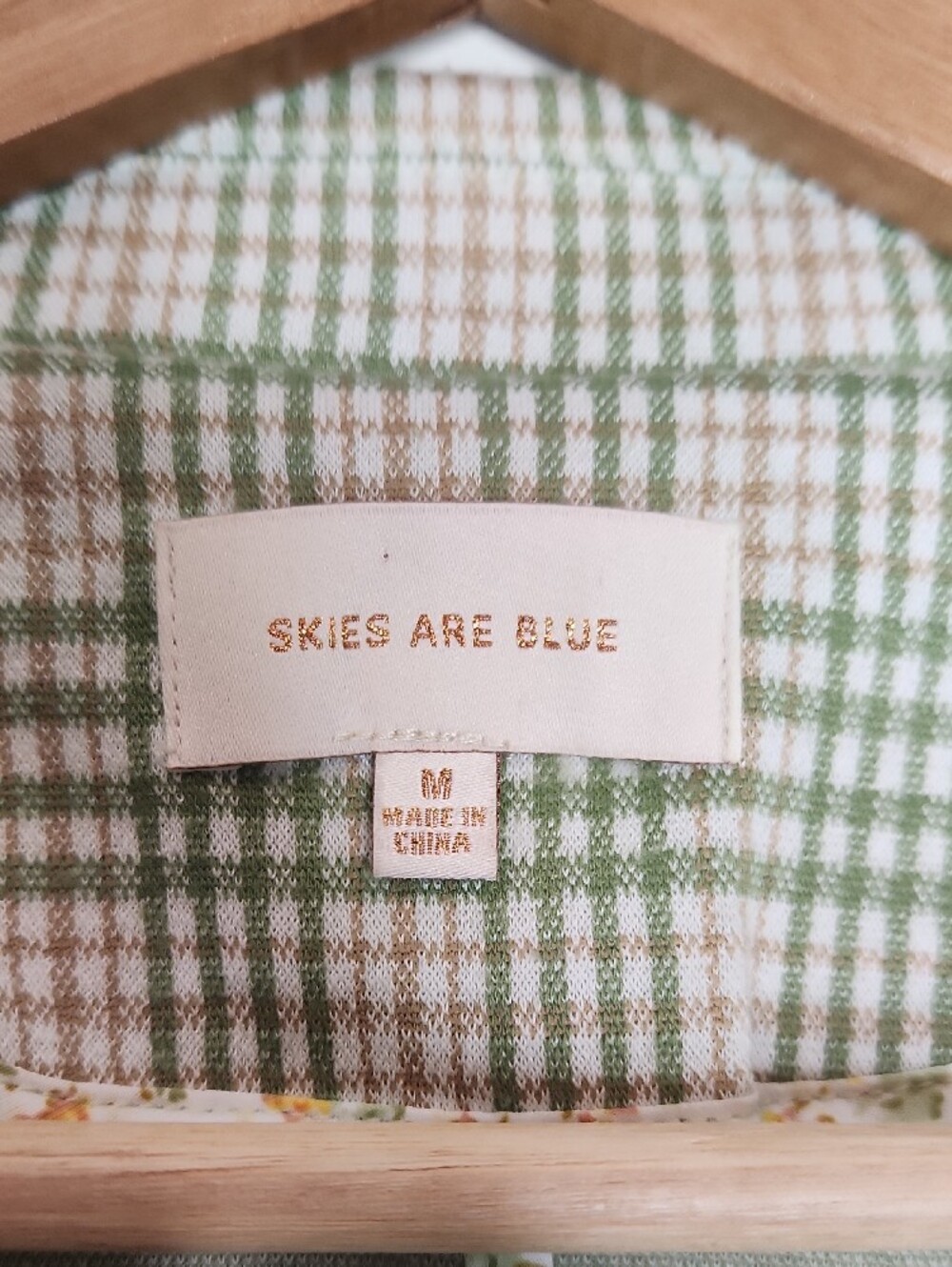 Skies Are Blue Women's Green & Brown Plaid Blazer Jacket Size Medium Tailored - Picture 3 of 9
